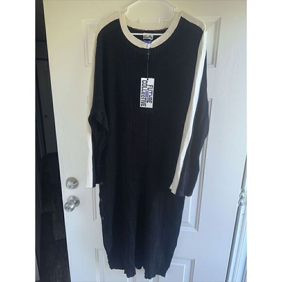 NEW Ribbed Long Sleeve Side Button Sweater Dress - Future Collective ~ 3X. L - Picture 5 of 8